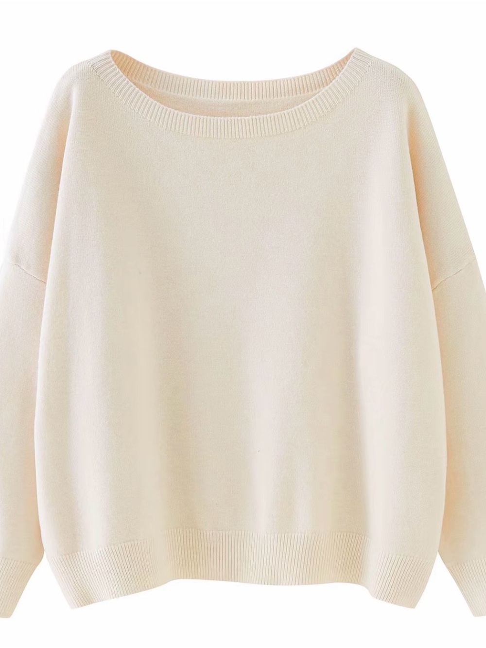 Classic Off-the-Shoulder Oversized Women's Sweater in Cream
